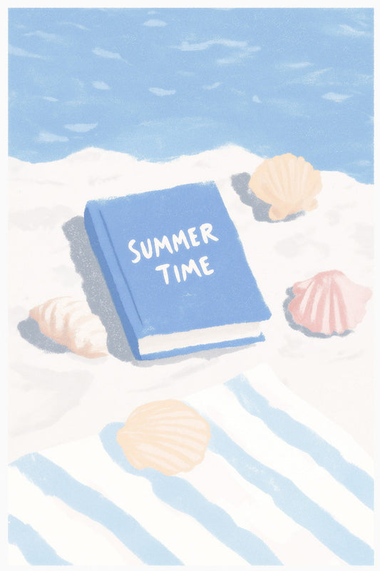 Summer Time Bookish Poster Coastal Granddaughter Room Decor Coastal Wall Art Beachy Decor Reading Nook Aesthetic - xonomax