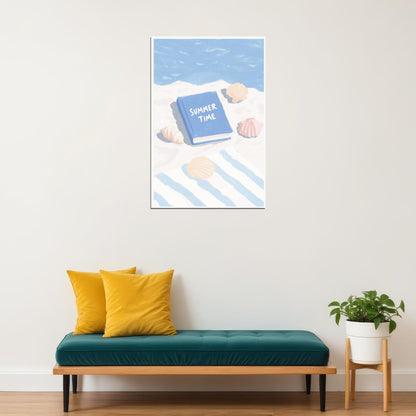 Summer Time Bookish Poster Coastal Granddaughter Room Decor Coastal Wall Art Beachy Decor Reading Nook Aesthetic - xonomax