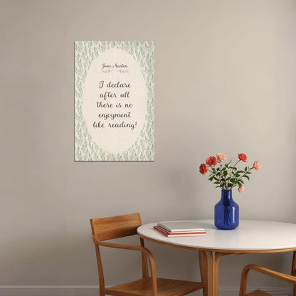 Botanical Wall Art Jane Austen Bookish Poster Floral Bookish Decor Vertical Wall Art for Reading Nook or Library Decor Gift for Readers - xonomax