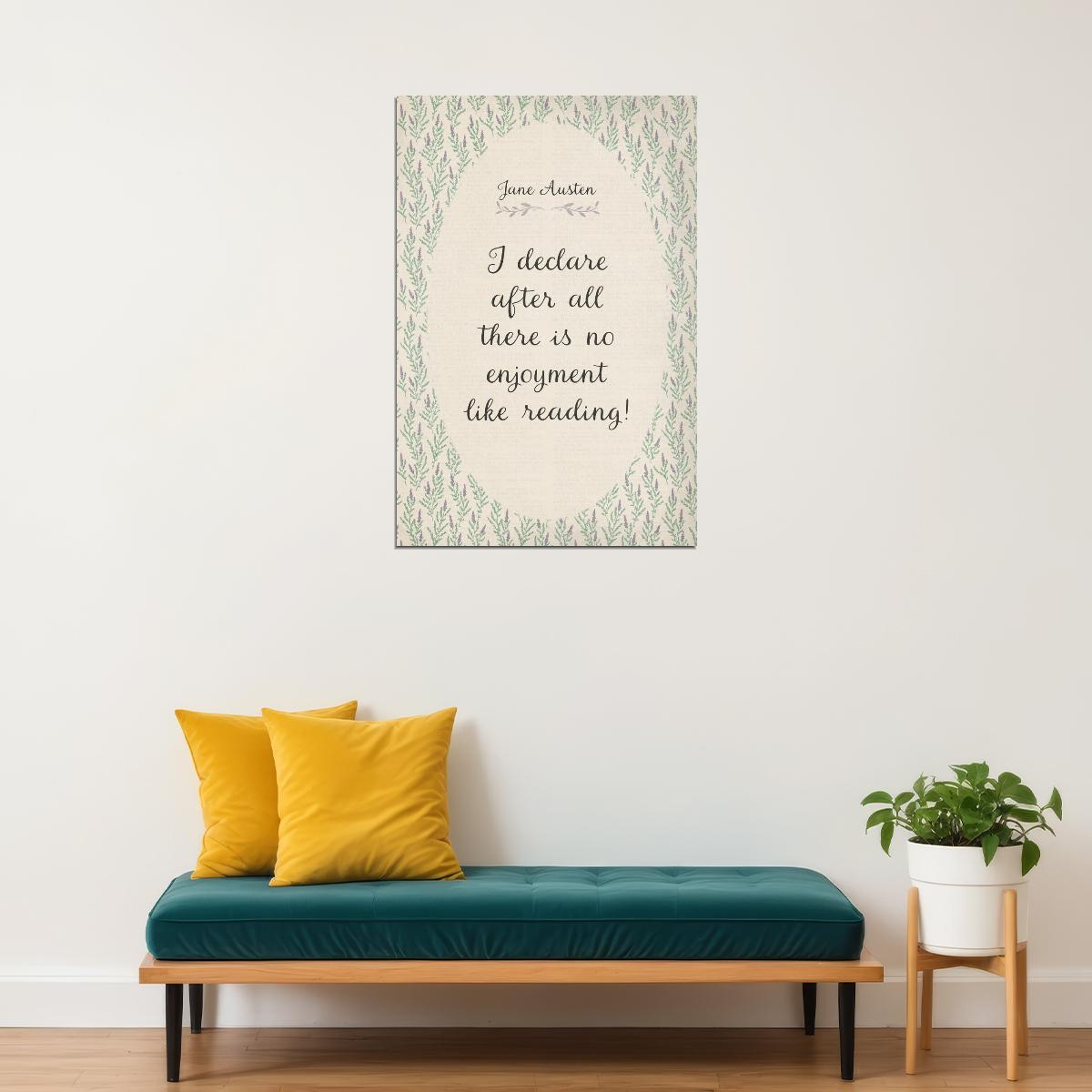 Botanical Wall Art Jane Austen Bookish Poster Floral Bookish Decor Vertical Wall Art for Reading Nook or Library Decor Gift for Readers - xonomax