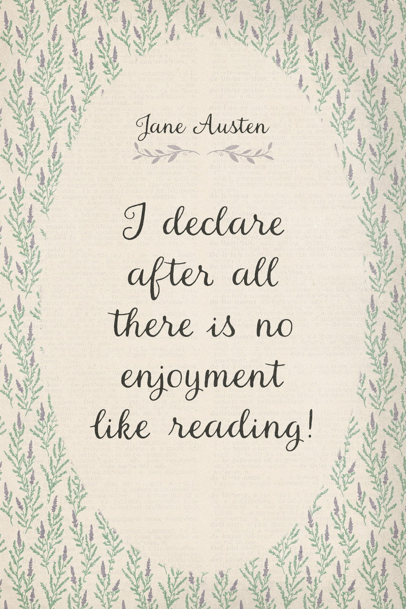 Botanical Wall Art Jane Austen Bookish Poster Floral Bookish Decor Vertical Wall Art for Reading Nook or Library Decor Gift for Readers - xonomax