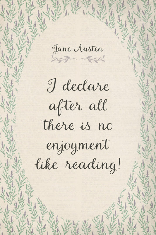 Botanical Wall Art Jane Austen Bookish Poster Floral Bookish Decor Vertical Wall Art for Reading Nook or Library Decor Gift for Readers - xonomax