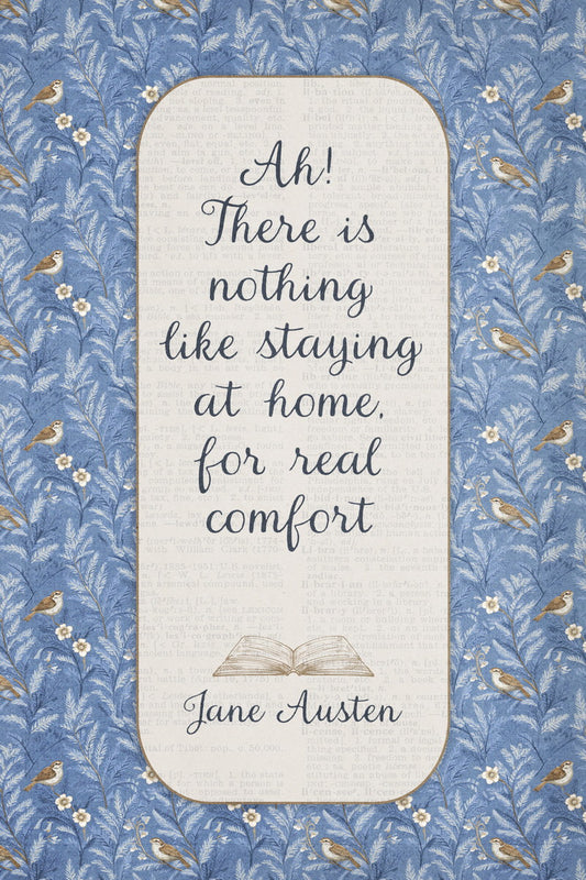 Jane Austen Literary Quote Bookish Poster Floral Wall Art Botanical Bookish Decor for Reading Nook or Library Decor Vintage Gift for Book Lovers