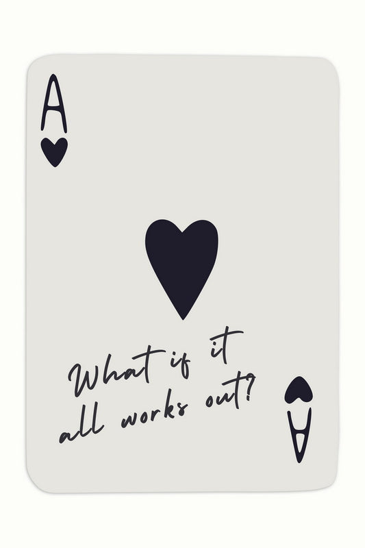 Ace of Hearts Motivational Poster What If It All Works Out Wall Art Positive Affirmations Wall Decor Trendy Playing Card Print