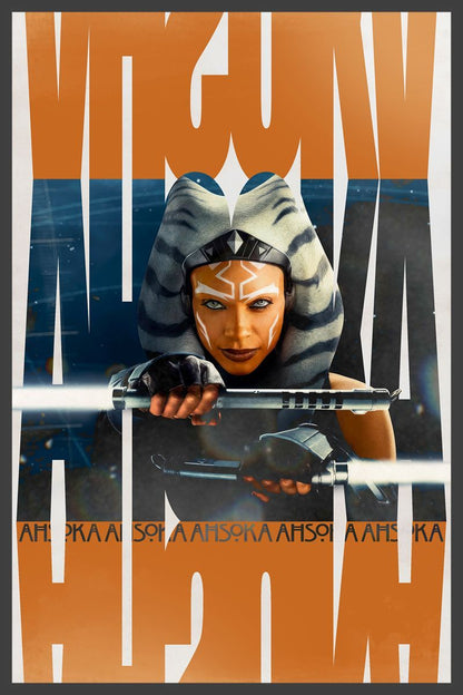 Ashoka Lightsaber Star Wars Art Movie Poster