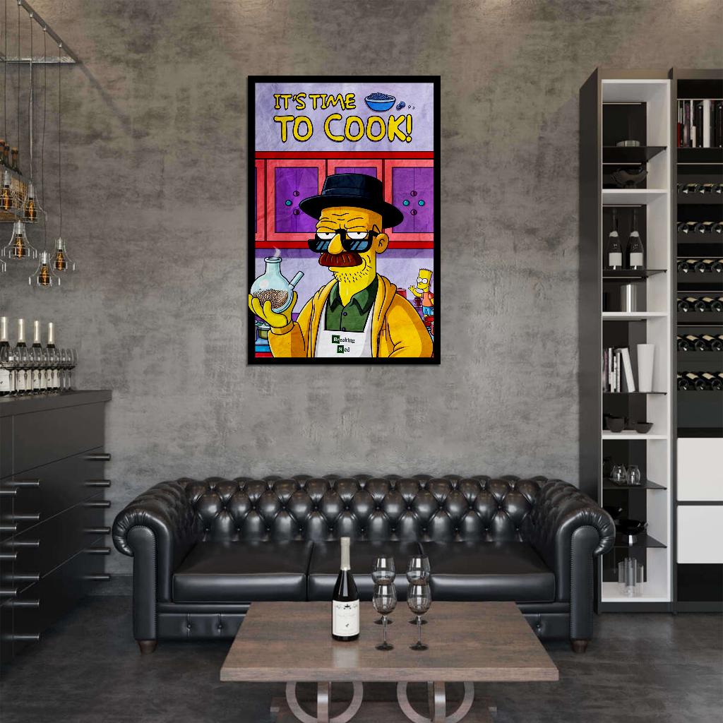 Breaking Bad Mr. Heisenberg Its Time To Cook Simpsons Style TV Series Art Movie Poster