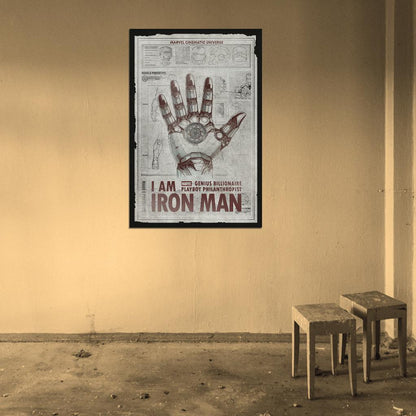 Genius Billionaire Philanthropist Iron Man Hand Movie Poster
