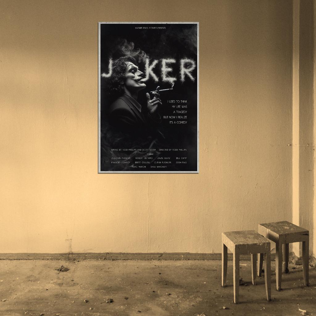 Joker Black and White Art Movie Poster