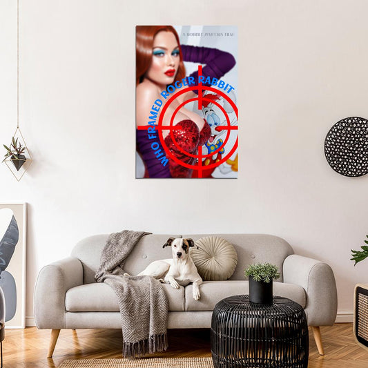 Who Framed Roger 1988 Rabbit Movie Poster Robert Zemeckis Sexy Jessica Rabbit Retro Home Decor For Living Room Aesthetic Cool Theater Room Wall Art - xonomax