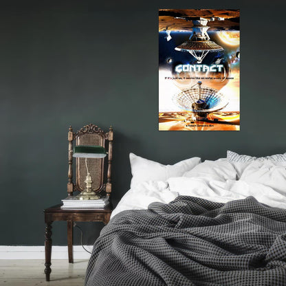 Contact 1997 Movie Poster Robert Zemeckis Jodie Foster Matthew McConaughey Sci-Fi Home Decor For Living Room Aesthetic Cool Theater Room Wall Art - xonomax