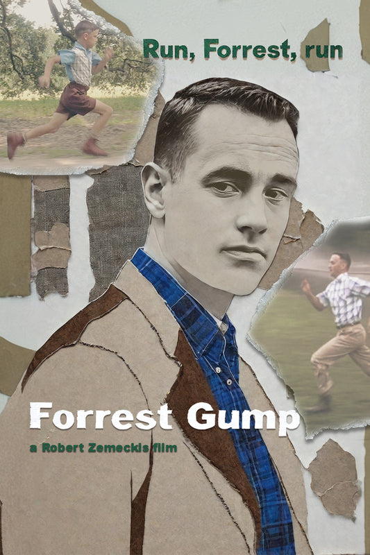 Forrest Gump 1994 Movie Poster Robert Zemeckis Run Forrest Run Tom Hanks Vintage Grunge Home Decor For Living Room Aesthetic Theater Room Wall Art - xonomax