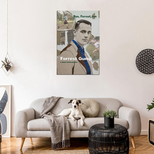 Forrest Gump 1994 Movie Poster Robert Zemeckis Run Forrest Run Tom Hanks Vintage Grunge Home Decor For Living Room Aesthetic Theater Room Wall Art - xonomax