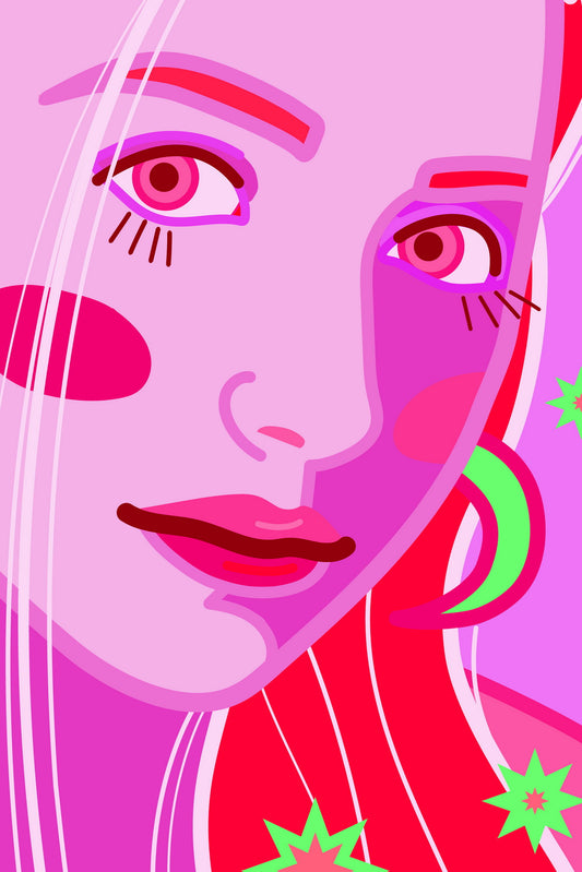 Bright Close-up Portrait Poster Of A Girl With A Gentle Look In The Author's Style - xonomax