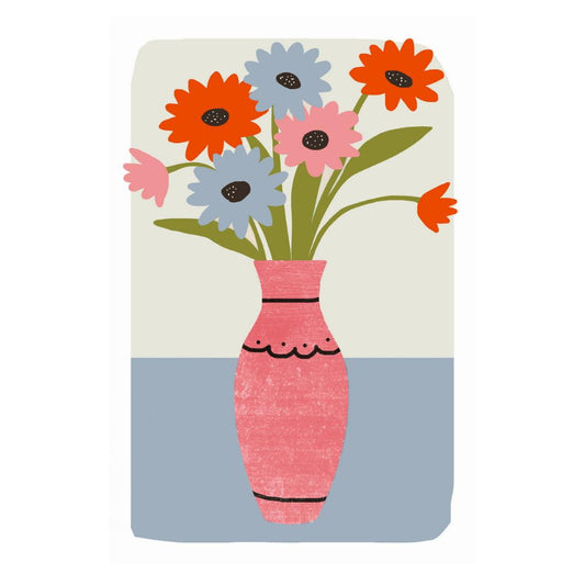 Floral Vase Print Pastel Gerbera Flowers Minimalist Poster Coquette Aesthetic