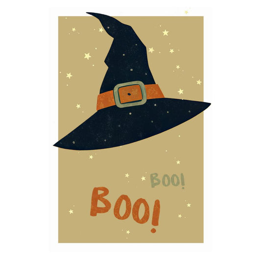 Boo Boo Witch Hat Print Trendy Vintage Halloween Aesthetic Minimalist Spooky Boho Halloween Print - xonomax