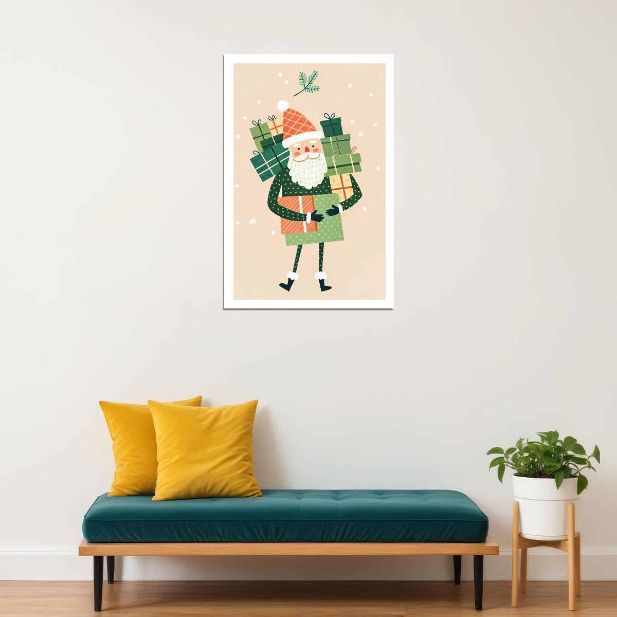 Adorable Christmas Penguin Kids Poster Winter Nursery Wall Art Festive Decor with Christmas Tree Cute Gift for Kids Holiday Room - xonomax
