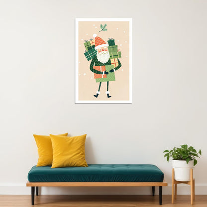 Adorable Christmas Penguin Kids Poster Winter Nursery Wall Art Festive Decor with Christmas Tree Cute Gift for Kids Holiday Room - xonomax