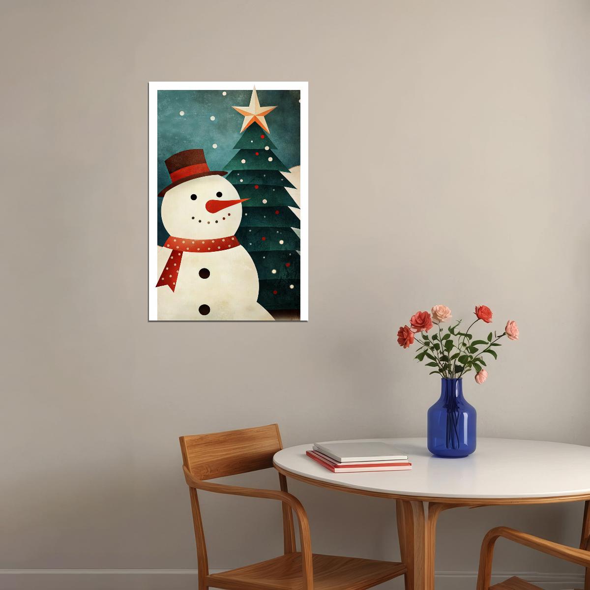 Merry Christmas Menorah Poster Wall Art Print Festive Holiday Decor Hanukkah Celebration Unique Seasonal Artwork - xonomax