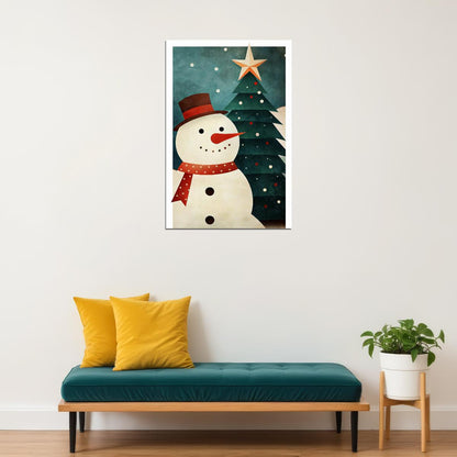 Merry Christmas Menorah Poster Wall Art Print Festive Holiday Decor Hanukkah Celebration Unique Seasonal Artwork - xonomax