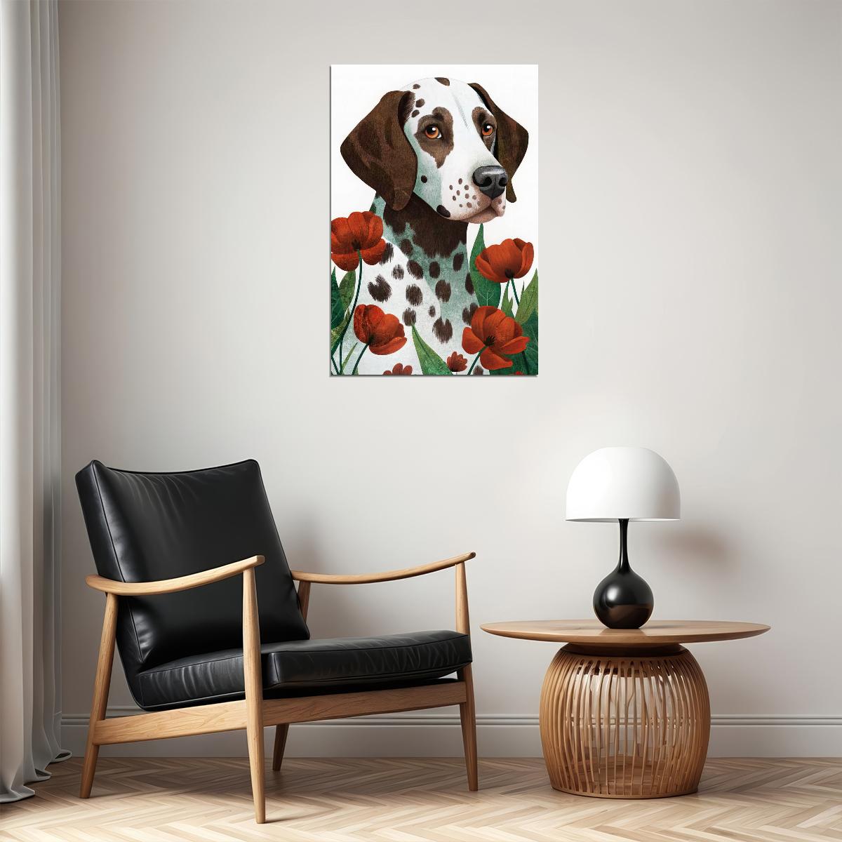 Elegant Dalmatian Dog Poster Wall Art Print Minimalist Decor Soft Beige Background Ideal for Modern Interiors - xonomax