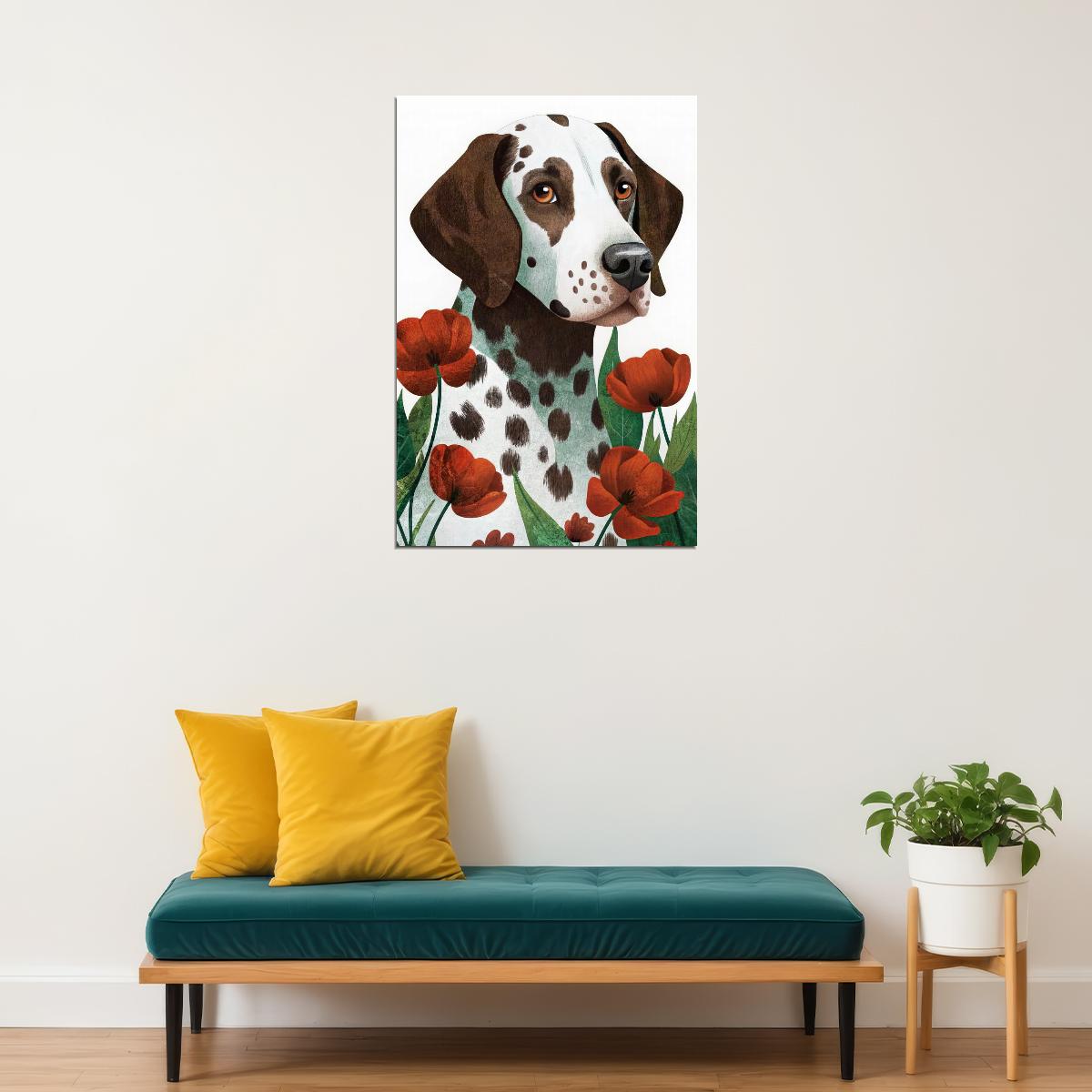 Elegant Dalmatian Dog Poster Wall Art Print Minimalist Decor Soft Beige Background Ideal for Modern Interiors - xonomax