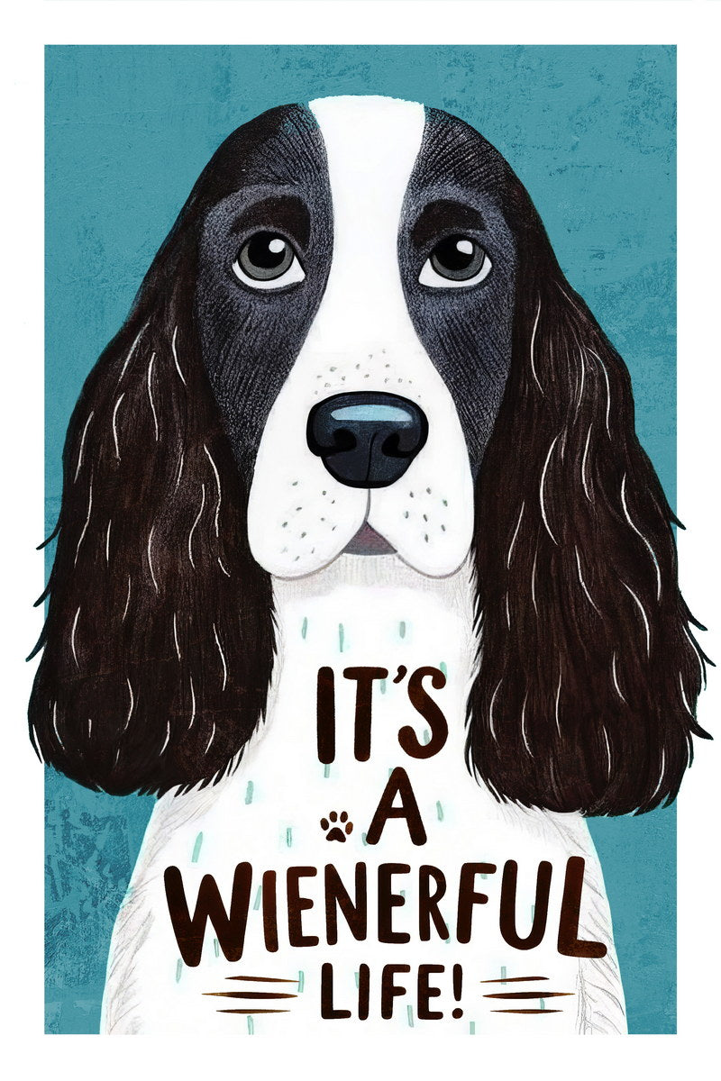 It's a Wienerful Life Dog Poster Wall Art Print Cute Pet Decor Fun Typography for Dog Lovers Modern Style