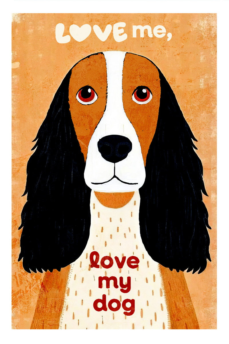 Love Me Love My Dog Poster Wall Art Print Playful Pet Decor Fun Typography Bright Orange Background Ideal Gift - xonomax