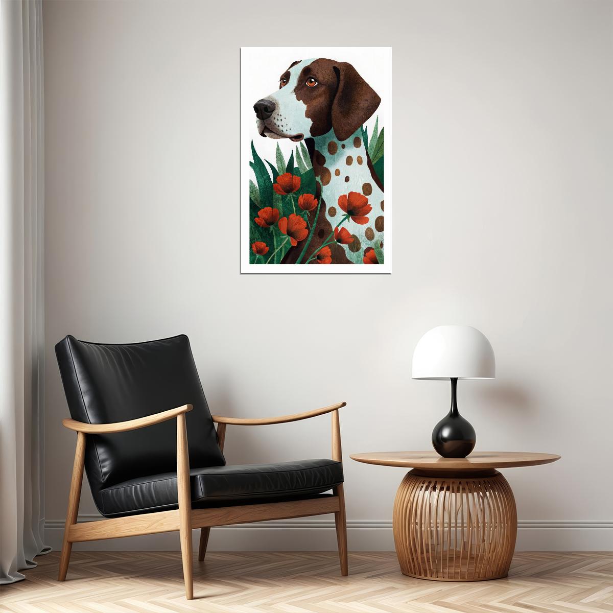 Dalmatian with Red Poppies Dog Poster Wall Art Print Boho Botanical Decor Nature-Inspired Gift for Pet Lovers - xonomax