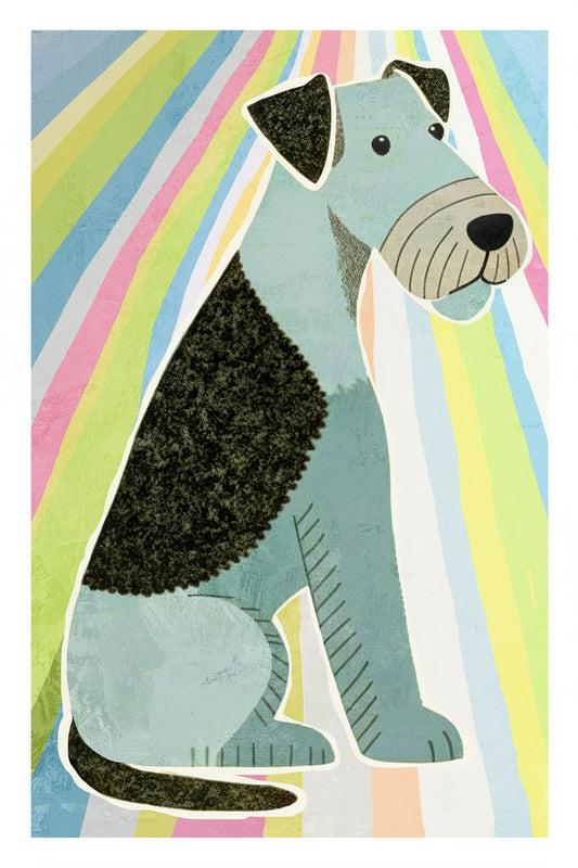 Colorful Dog Portrait Poster Wall Art Print Playful Pet Decor Rainbow Stripes Unique Gift for Dog Enthusiasts - xonomax