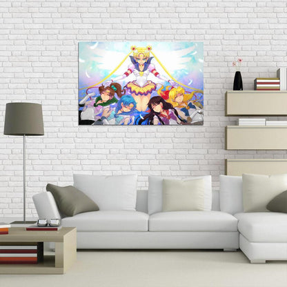 Bishoujo Senshi Sailor Moon Usagi Ami Rei Makoto Minako Magical Girl Fantasy Anime Poster Manga Art