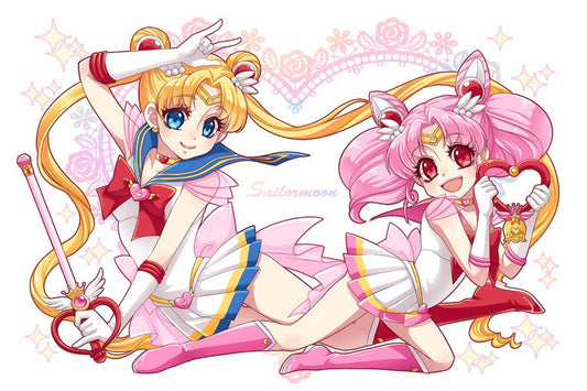 Bishoujo Senshi Sailor Moon Usagi Chibiusa Magical Girl Fantasy Anime Poster Manga Art