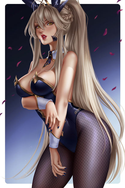 Fate Grand Order Artoria Pendragon Fantasy Action Video Game Anime Poster Manga Art Bunny Sexy