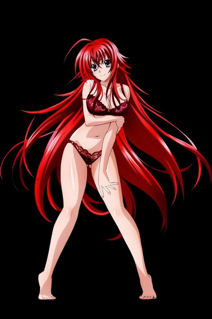 High School Dxd Rias Gremory Sexy Redhead Action Anime Poster Manga Art