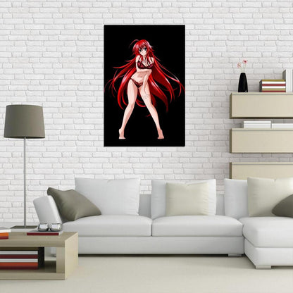 High School Dxd Rias Gremory Sexy Redhead Action Anime Poster Manga Art