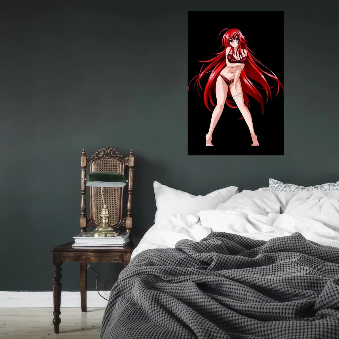 High School Dxd Rias Gremory Sexy Redhead Action Anime Poster Manga Art