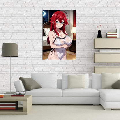 High School Dxd Rias Gremory Sexy Redhead Action Anime Poster Manga Art