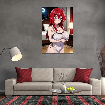 High School Dxd Rias Gremory Sexy Redhead Action Anime Poster Manga Art