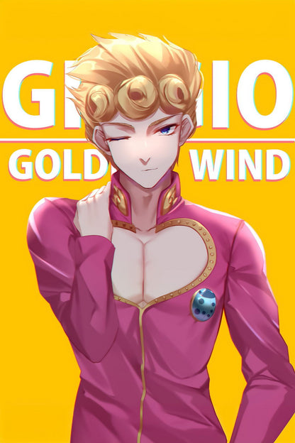 Jojo No Kimyou Na Bouken Jojo's Bizarre Adventure Giorno Giovanna Fighting Supernatural Anime Poster Manga Art