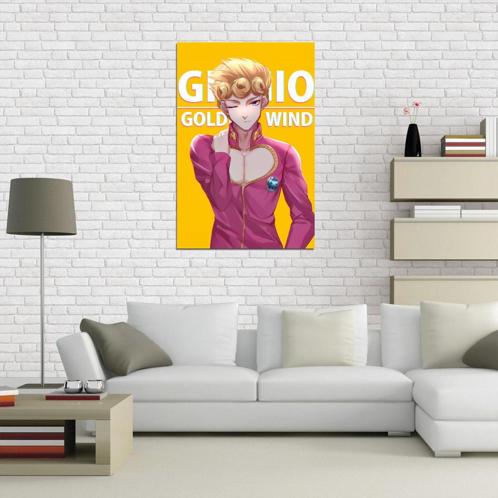 Jojo No Kimyou Na Bouken Jojo's Bizarre Adventure Giorno Giovanna Fighting Supernatural Anime Poster Manga Art