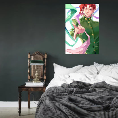 Jojo No Kimyou Na Bouken Jojo's Bizarre Adventure Kakyoin Noriaki Fighting Supernatural Anime Poster Manga Art