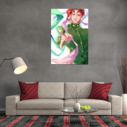 Jojo No Kimyou Na Bouken Jojo's Bizarre Adventure Kakyoin Noriaki Fighting Supernatural Anime Poster Manga Art