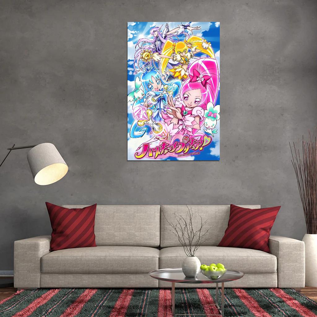 Fresh Pretty Cure! Fresh Precure Heartcatch Precure! Love Momozono Miki Aono Inori Yamabuki Setsuna Higashi Magical Girl Anime Poster Manga Art