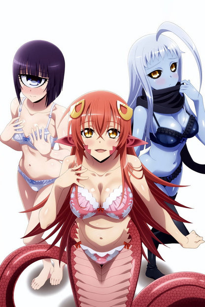 Monster Musume No Iru Nichijou Monster Musume Everyday Life With Monster Girls Lala Miia Manako Anime Poster Manga Art Sexy