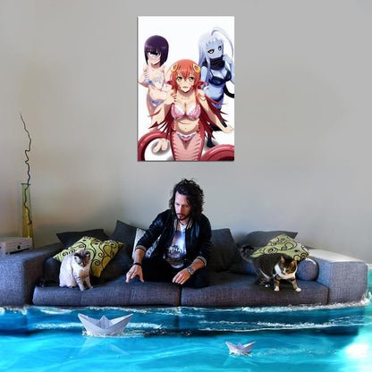 Monster Musume No Iru Nichijou Monster Musume Everyday Life With Monster Girls Lala Miia Manako Anime Poster Manga Art Sexy