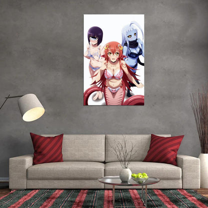 Monster Musume No Iru Nichijou Monster Musume Everyday Life With Monster Girls Lala Miia Manako Anime Poster Manga Art Sexy