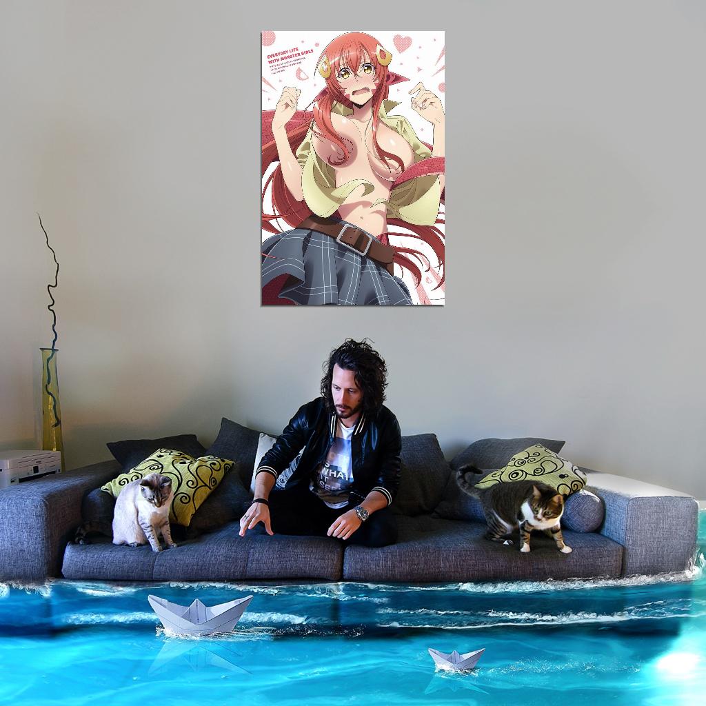 Monster Musume No Iru Nichijou Monster Musume Everyday Life With Monster Girls Miia Anime Poster Manga Art Boobs