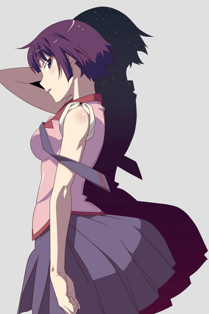 Monogatari Bakemonogatari Nisemonogatari Senjougahara Hitagi Series Supernatural Romance Anime Poster Manga Art