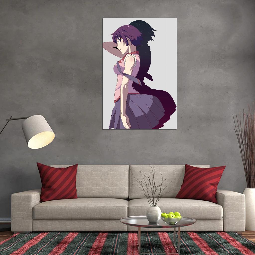 Monogatari Bakemonogatari Nisemonogatari Senjougahara Hitagi Series Supernatural Romance Anime Poster Manga Art