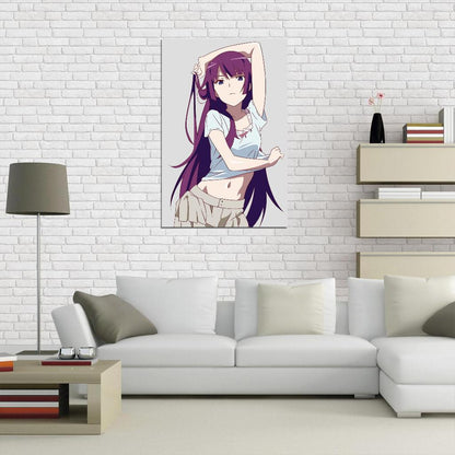 Monogatari Bakemonogatari Nisemonogatari Senjougahara Hitagi Series Supernatural Romance Anime Poster Manga Art