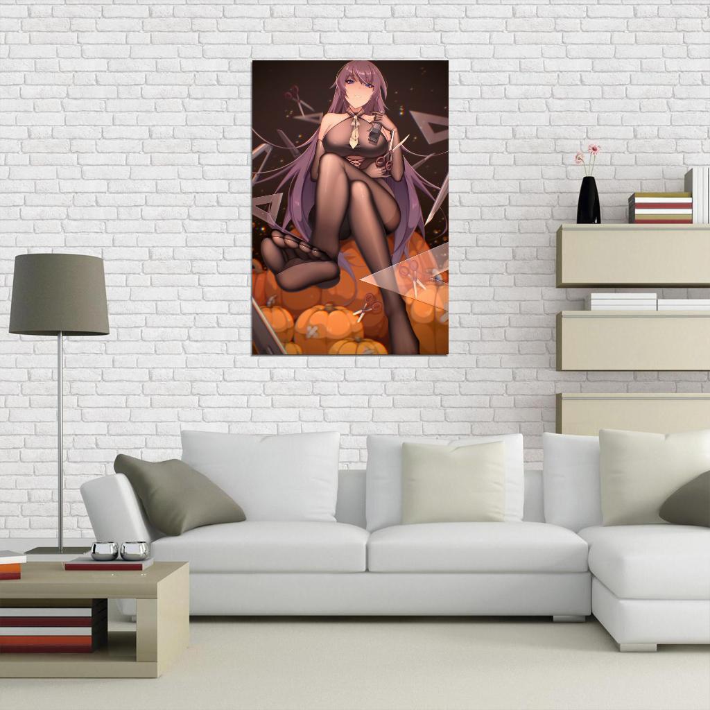 Monogatari Bakemonogatari Senjougahara Hitagi Series Supernatural Romance Anime Poster Manga Art Sexy Feet